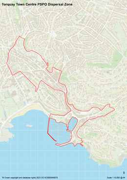 Preview of the Dispersal Zone map for Torquay 