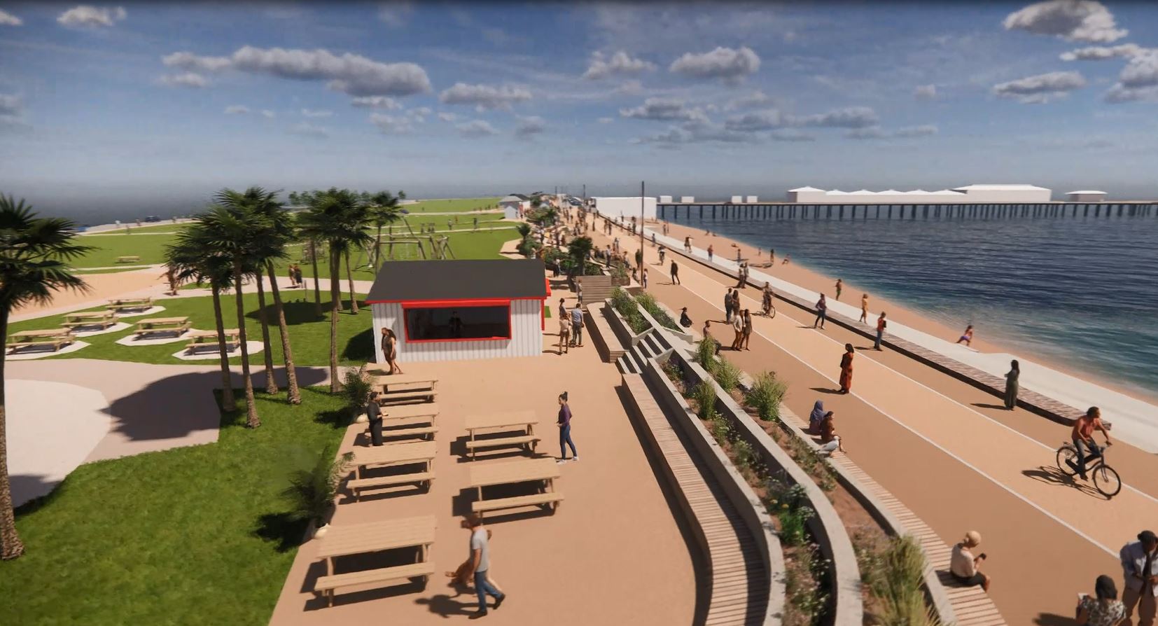 Artist's impression of the Paignton and Preston Promenade coastal flood protection scheme